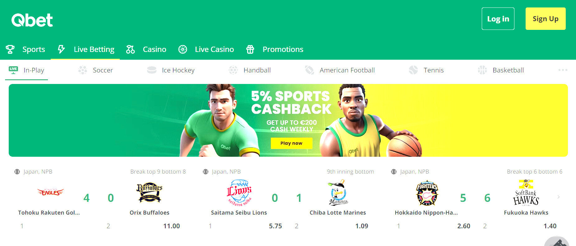 Qbet oddssajt utan svensk licens med sportbetting och liveoddser