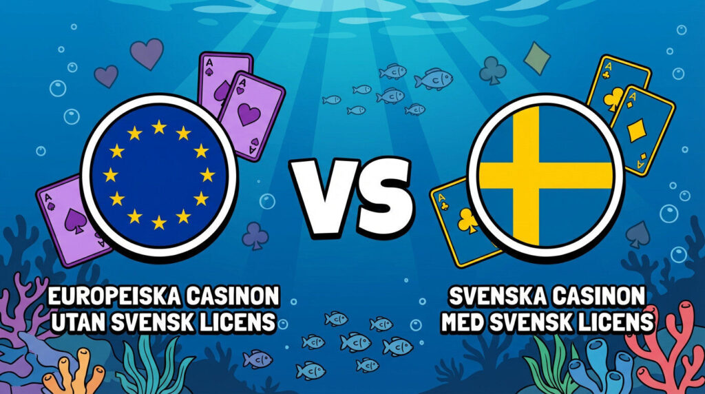 Casino utan licens och casino med svensk licens i jämförelse