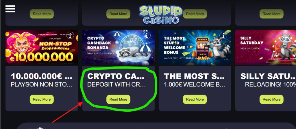 Cashback hos Bitcoin casinon