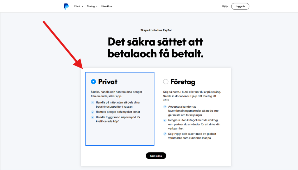 Så öppnar du ett PayPal-konto